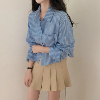 Autumn shirt, long-sleeved, oversized cotton shirt
