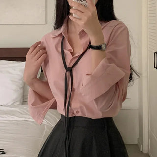 White Loose Fit Basic Shirt