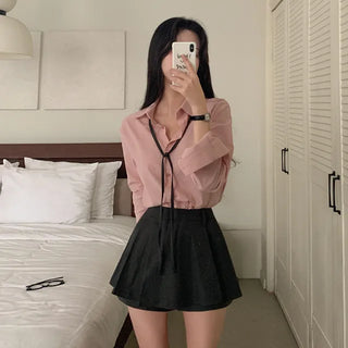 White Loose Fit Basic Shirt