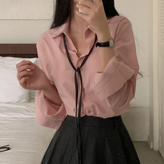 White Loose Fit Basic Shirt