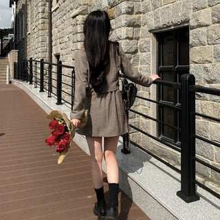 Herringbone Mini Skirt Set (2 Pieces)