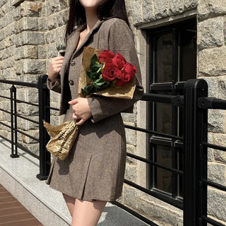Herringbone Mini Skirt Set (2 Pieces)