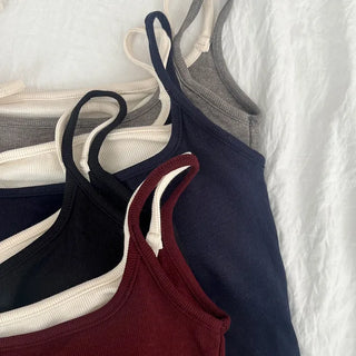 Fleece-lined sleeveless bra cup top