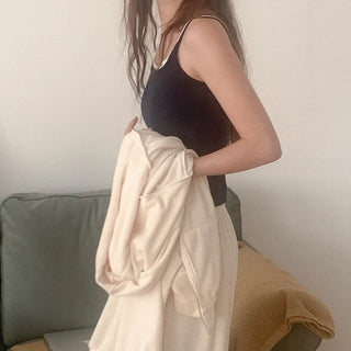 Fleece-lined sleeveless bra cup top