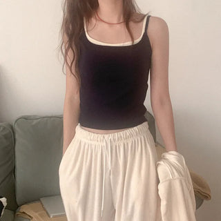 Fleece-lined sleeveless bra cup top