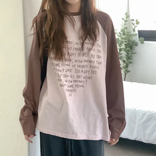 Cotton lettering raglan T-shirt