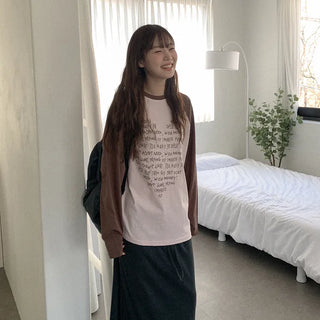Cotton lettering raglan T-shirt