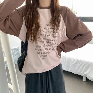 Cotton lettering raglan T-shirt