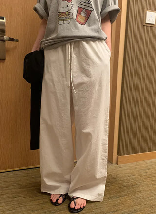Wide elastic waist pants