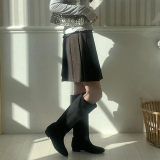 Wool pleated skirt