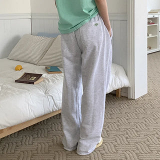 Cotton label elastic waist pants