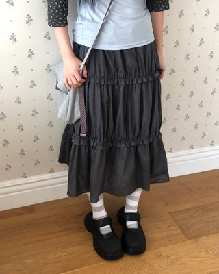Tiered midi skirt