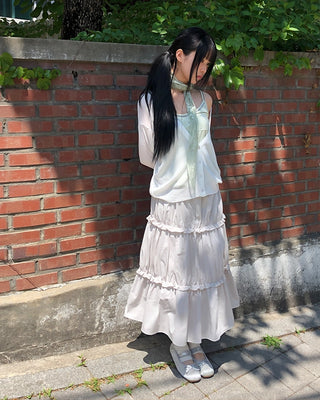 Tiered midi skirt
