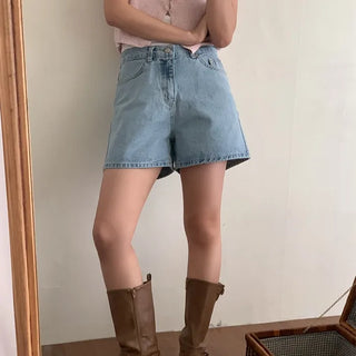 Light denim shorts