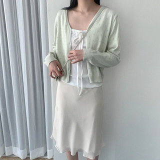 Eyelet punched cardigan