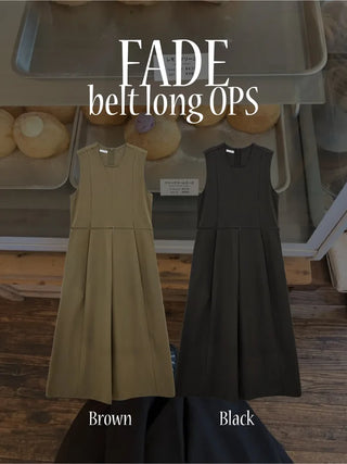 Belted long camisole dress