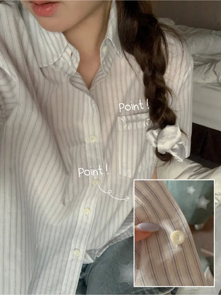 Striped Border Stitch Short-Sleeve Shirt