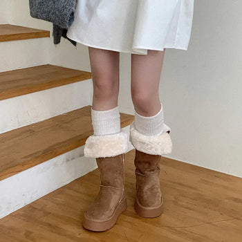 Buckle Long Sheepskin Boots