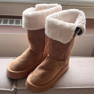 Buckle Long Sheepskin Boots