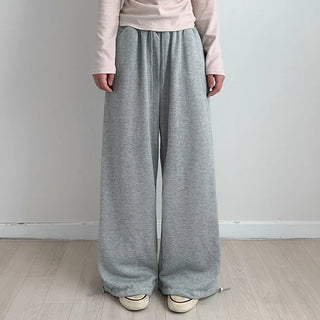 Elastic waistband drawstring jogger wide pants