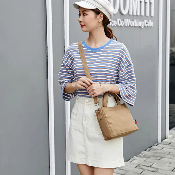 Pocket Mini Plain Cross Eco Bag (4 colors)