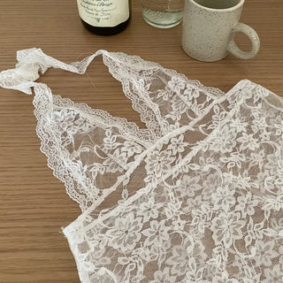 Halter bustier layered lace innerwear