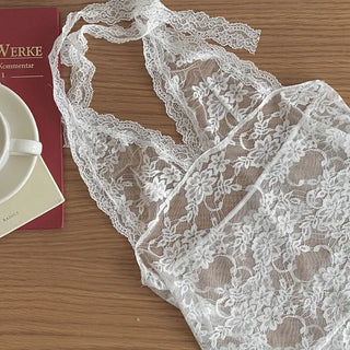 Halter bustier layered lace innerwear