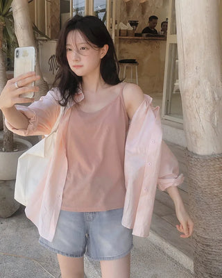 3.5-length cotton shorts