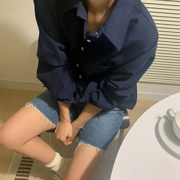 Cotton Pocket Wash Loose Fit Shirt