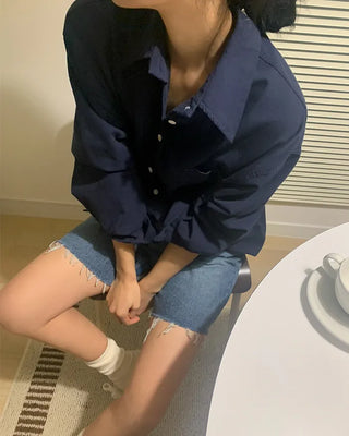 Cotton Pocket Wash Loose Fit Shirt