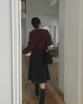 Pleated midi skirt