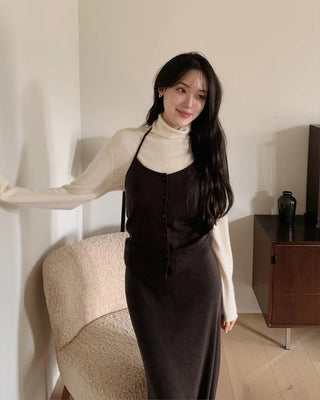 Knit camisole & knit skirt set