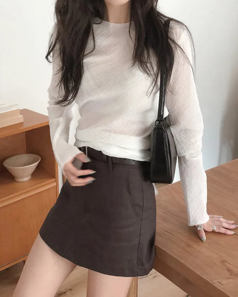 Linen mini skirt pants