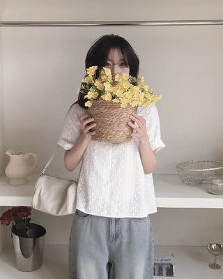 Cotton Flower Half Shirt Jacket
