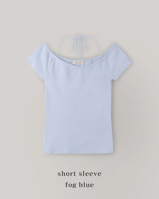 2-Way Tie Halter Neck Slim Knit