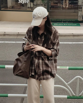 Tone-on-tone check shirt