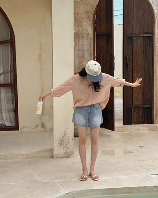 3.5-length cotton shorts