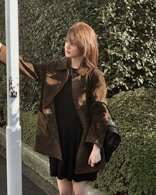 Leather suede jacket