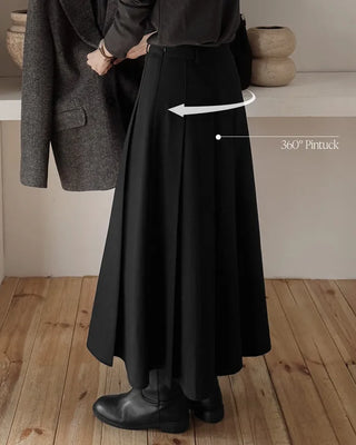 Pleated midi skirt