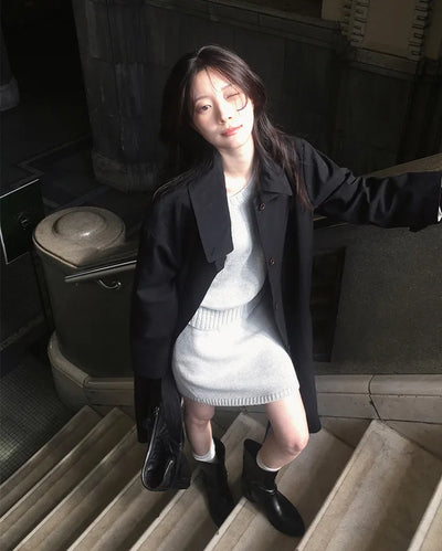 High-neck trench coat