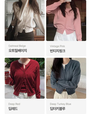 Shoulder vintage pattern cardigan
