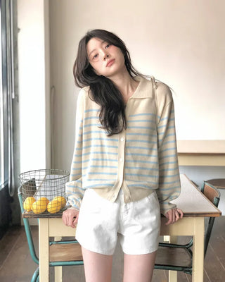 3.5-length cotton shorts