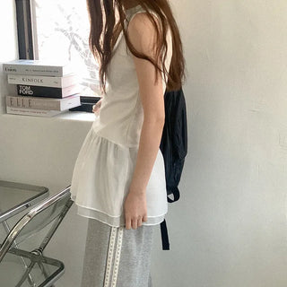 Layered cotton sleeveless top