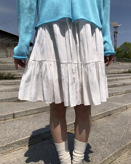 Chiffon tiered midi skirt