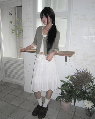 Chiffon tiered midi skirt