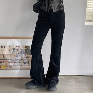 Fleece-lined corduroy bootcut pants