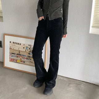 Fleece-lined corduroy bootcut pants