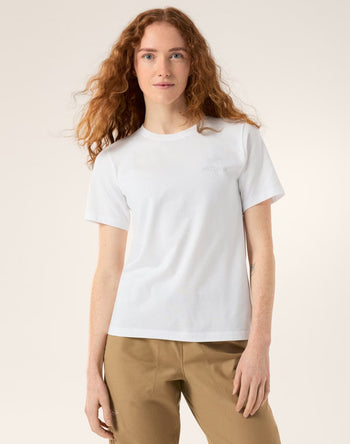 [arcteryx] Crag SL Cotton Emblem Crew Short Sleeve Women's - White Light