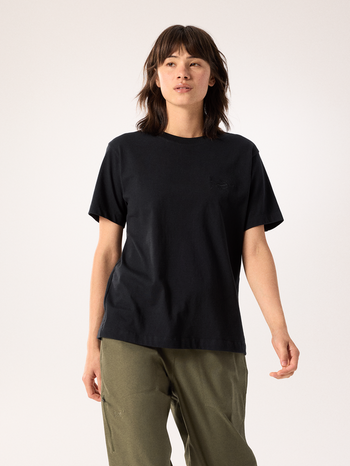 [arcteryx] Crag Cotton Little Bird Crew Short Sleeve Women's - Black / Black