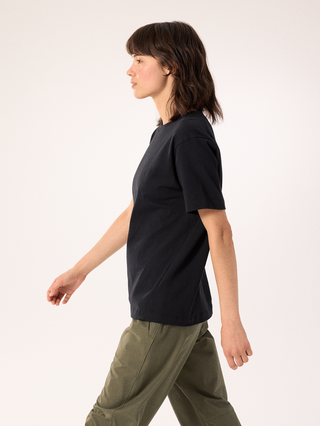 [arcteryx] Crag Cotton Little Bird Crew Short Sleeve Women's - Black / Black
